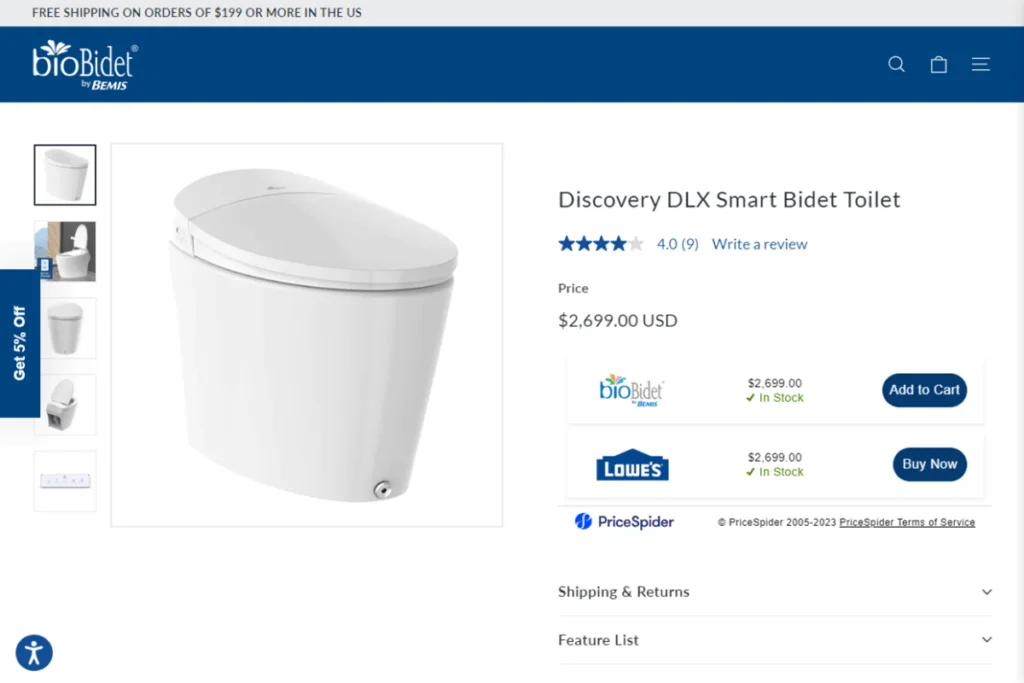 Energy-Efficient Smart Toilets & Bidet Seats