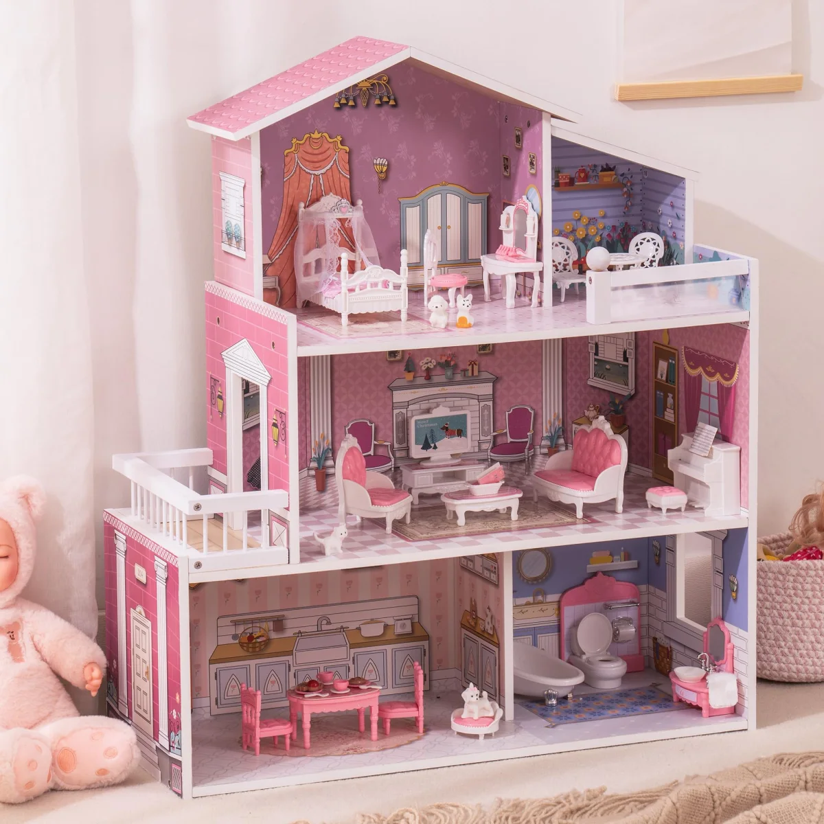 OEM Wooden Dollhouse Playset